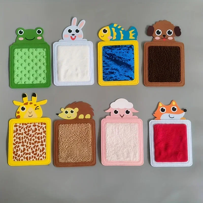 Animal-Themed Sensory Mat with 8 Textured Felt Touch Boards