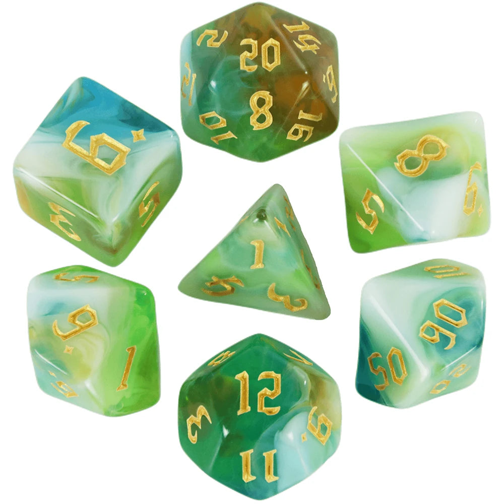 7-Piece Multicolor Polyhedral Dice Set for RPG and Tabletop Games