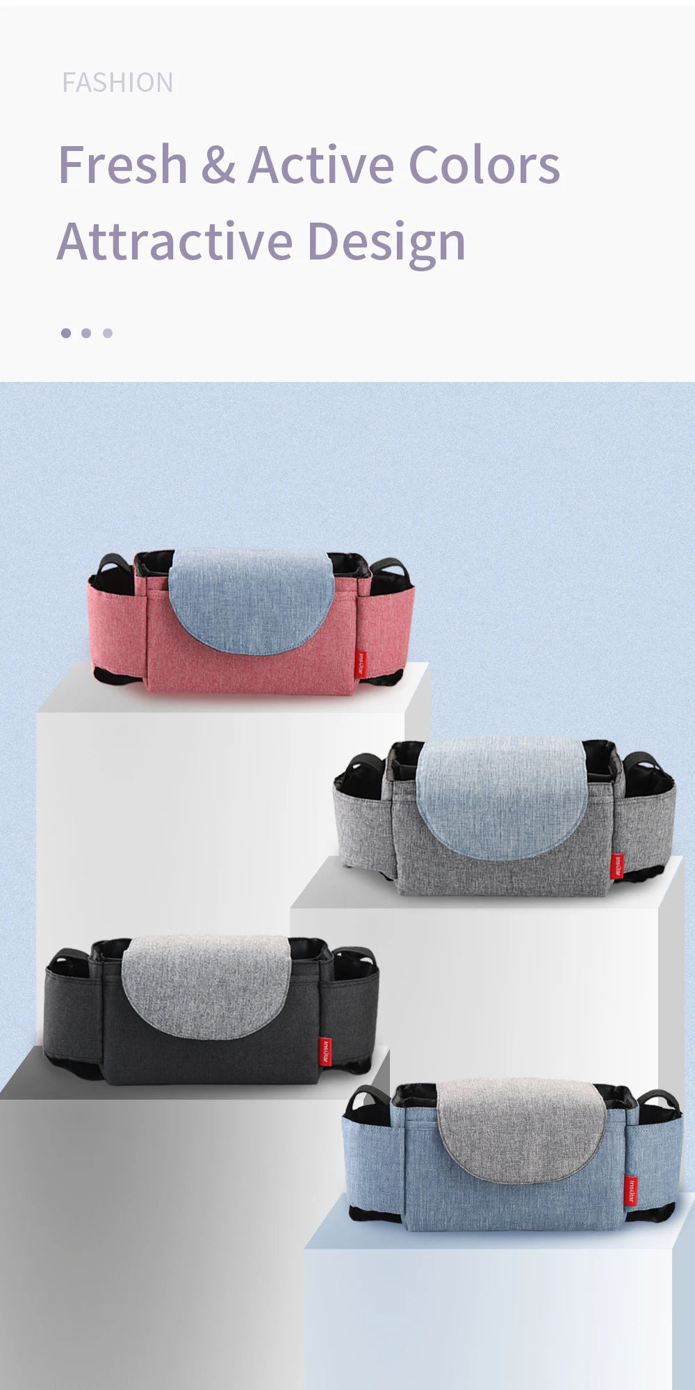 Insulated Diaper Bag with Thermal Bottle Pouch