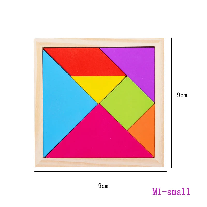 Colorful Wooden Tangram Puzzle Blocks Set for Kids