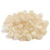 A pile of 50 imitation jade acrylic cloud beads in a pale yellowish-white color.
