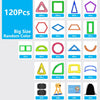 A collection of 120 random colored magnetic building tiles in various shapes and sizes for STEM learning.