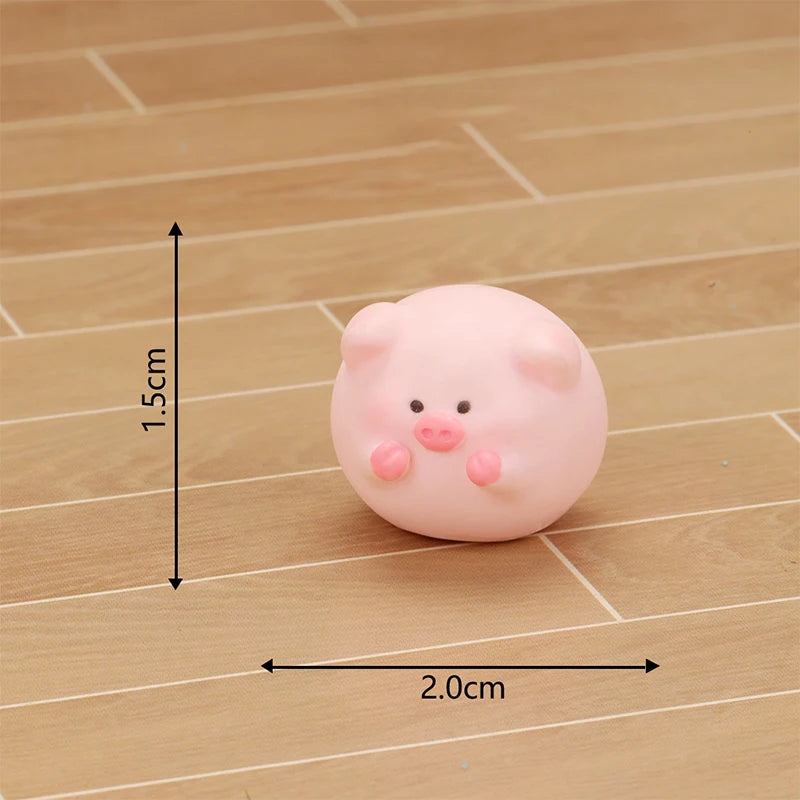Cute Mini Piggy Resin Figurine for Desk, Shelf & Garden Decor
