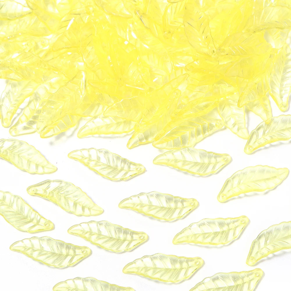 Colorful Acrylic Leaf Charms for Jewelry Making and DIY Crafts (100-Pack)