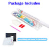 Diamond painting kit package including a white tube of mosaic art materials and small tools