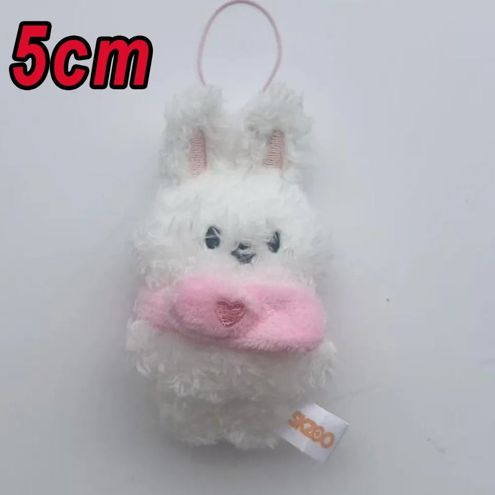 Adorable Plush Cartoon Keychain – Soft Pink Mini Pendant