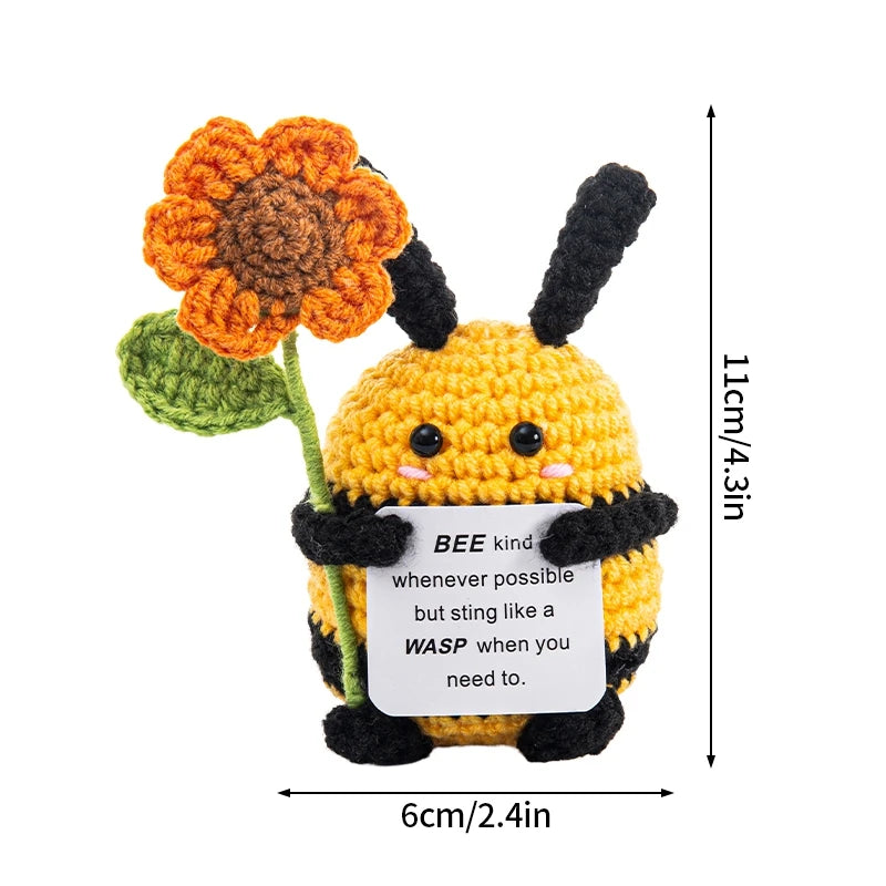 Handmade Crochet Positive Doll with Hugging Card