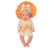 A cute cartoon lion head bathrobe and nightgown set for a doll