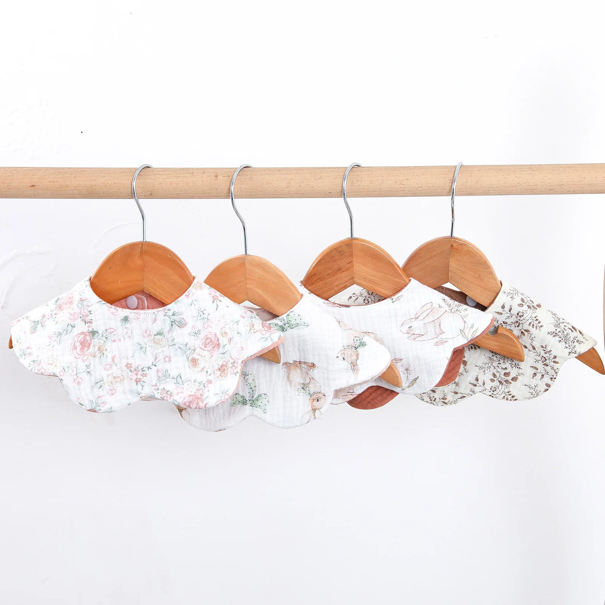 6-Layer Cotton Baby Bib with Reversible Design