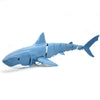 A blue remote control shark toy with light and water spray.