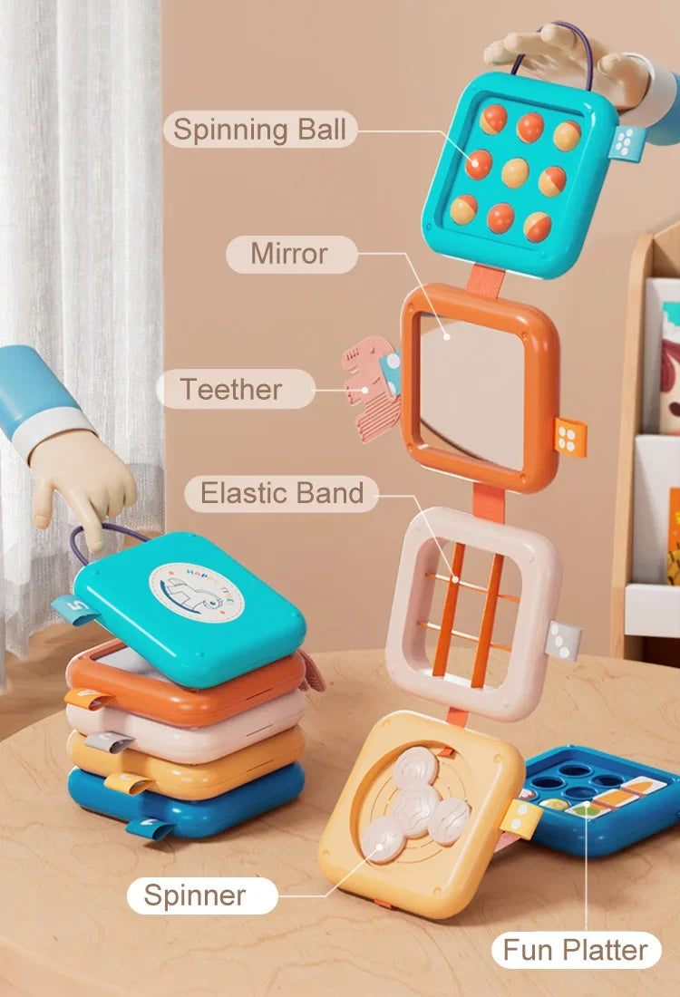 Sensory Folding Activity Cube for Toddlers – Montessori Busy Board Toy