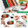 Assortment of colorful silicone beads and jewelry findings for DIY crafting and teething items