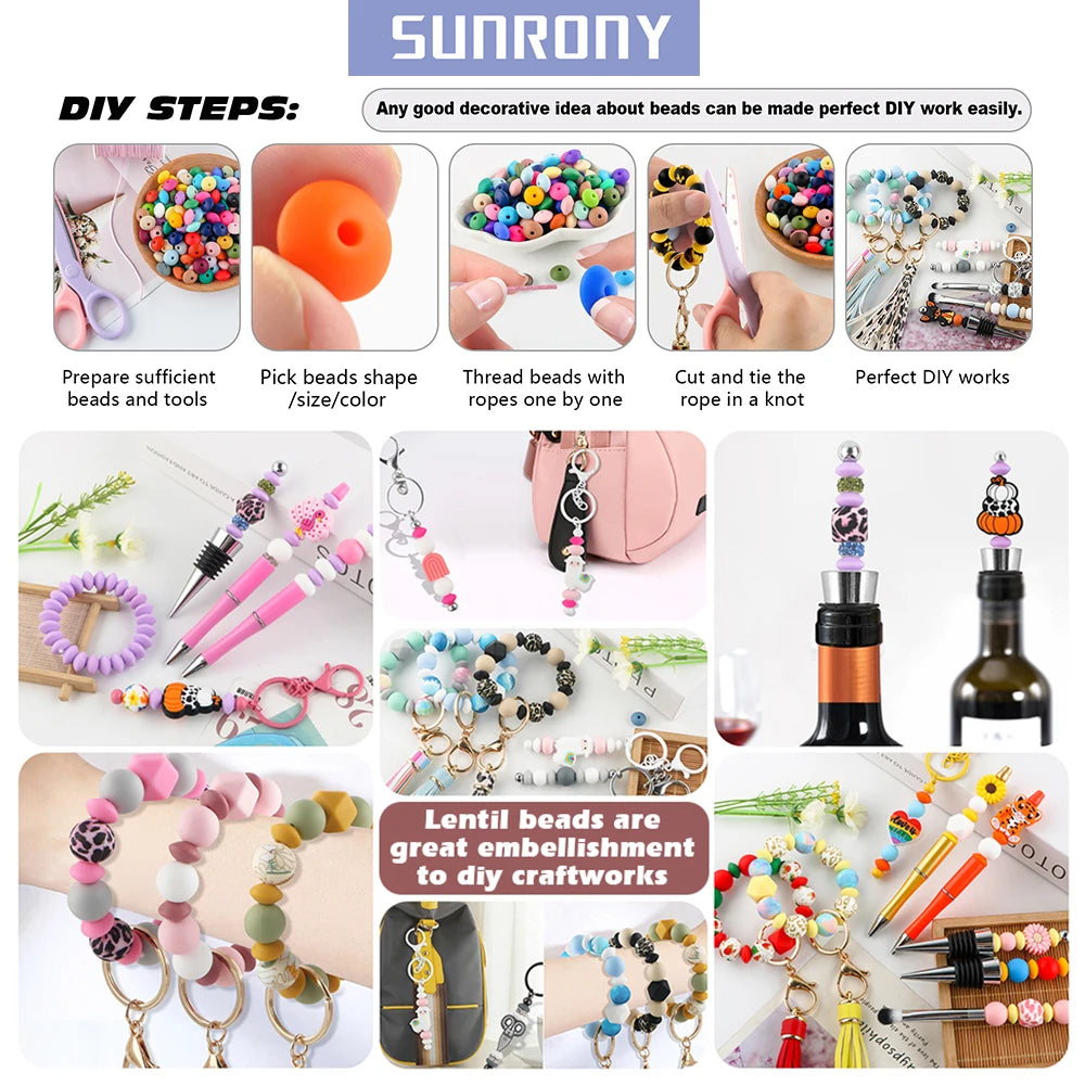 DIY steps showing how to make cartoon animal silicone beads for jewelry making