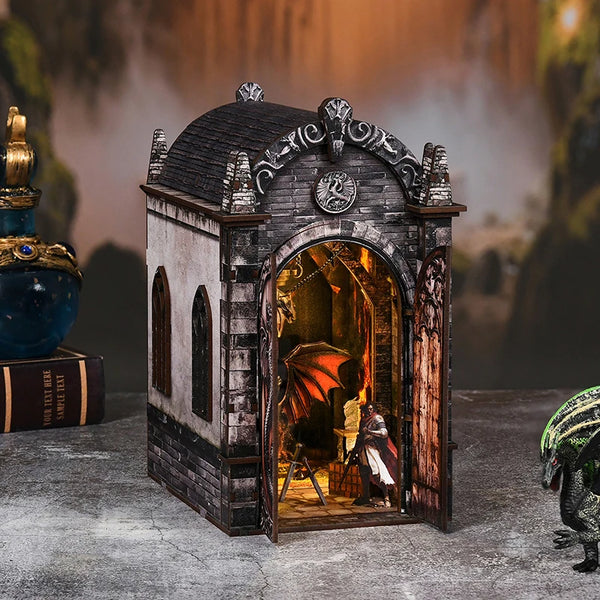 DIY Wooden Book Nook Kit - Dragon Treasure Labyrinth