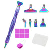 A set of 5D resin diamond painting pens with interchangeable metal tips and multi-placers in various colors.