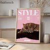 Leopard Print Playing Card Canvas Wall Art
