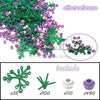 A collection of green and purple cherry blossom tree building blocks with various sizes included.