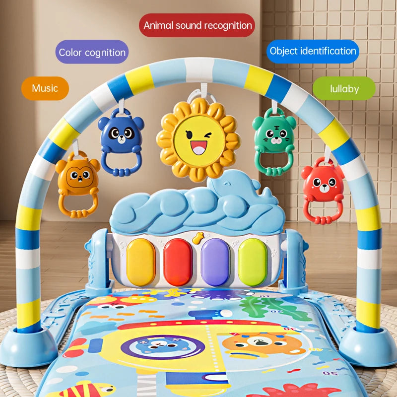 Interactive Baby Play Mat with Music, Lights & 5 Sensory Toys