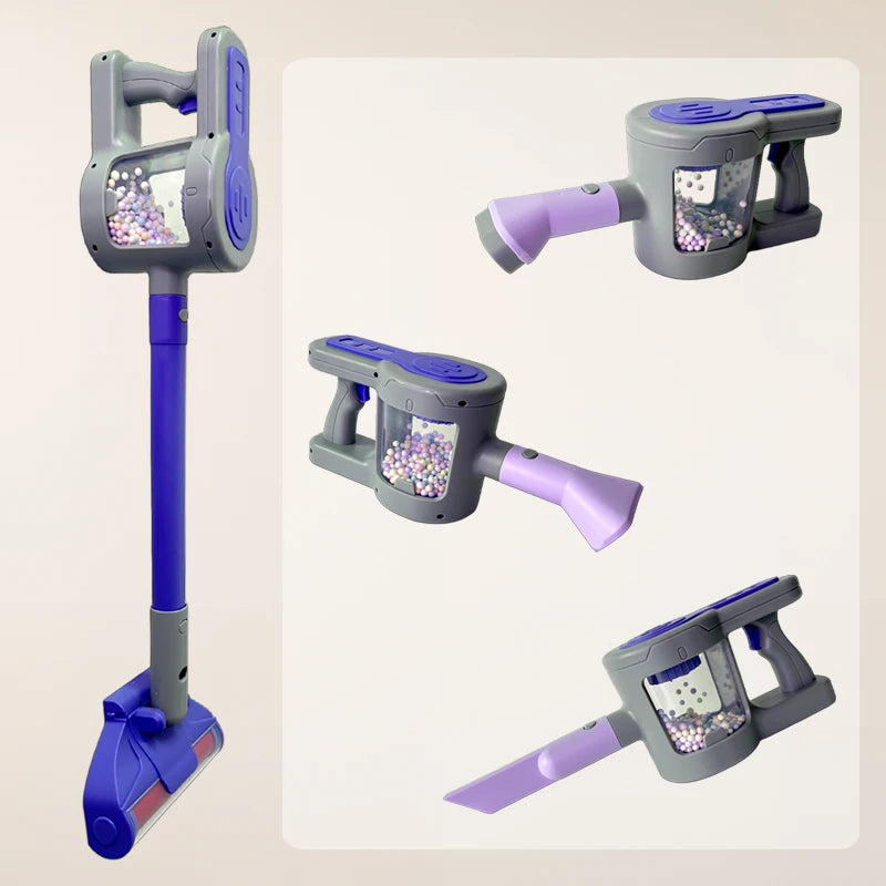 Battery-Powered Pretend Play Vacuum for Toddlers with Realistic Sounds and Spinning Brush