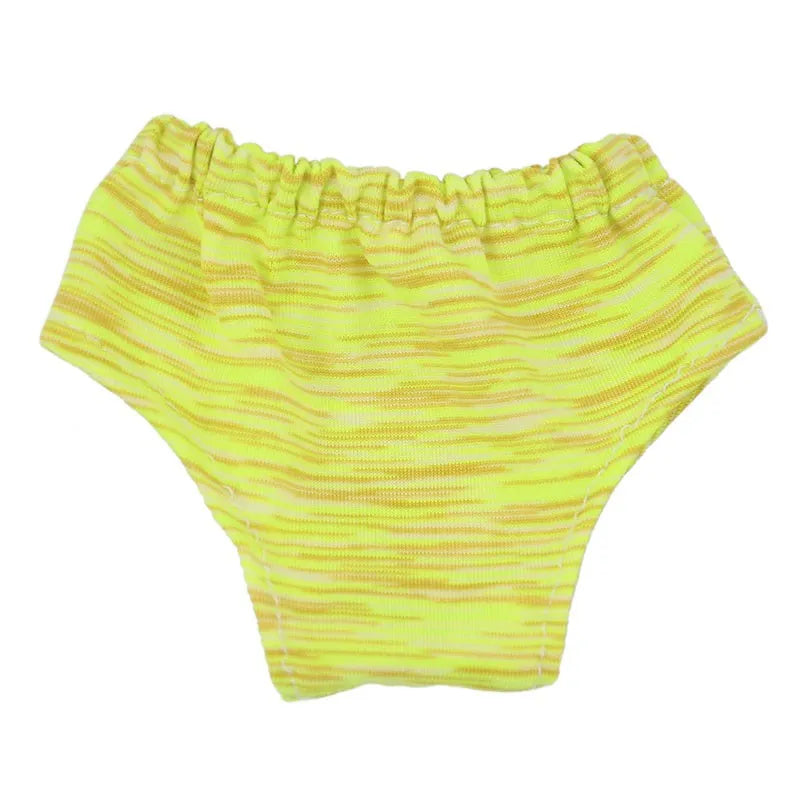 Yellow striped soft doll underwear for 18-inch dolls