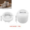 White silicone mold for decorative storage jars and candle cups shown in various sizes