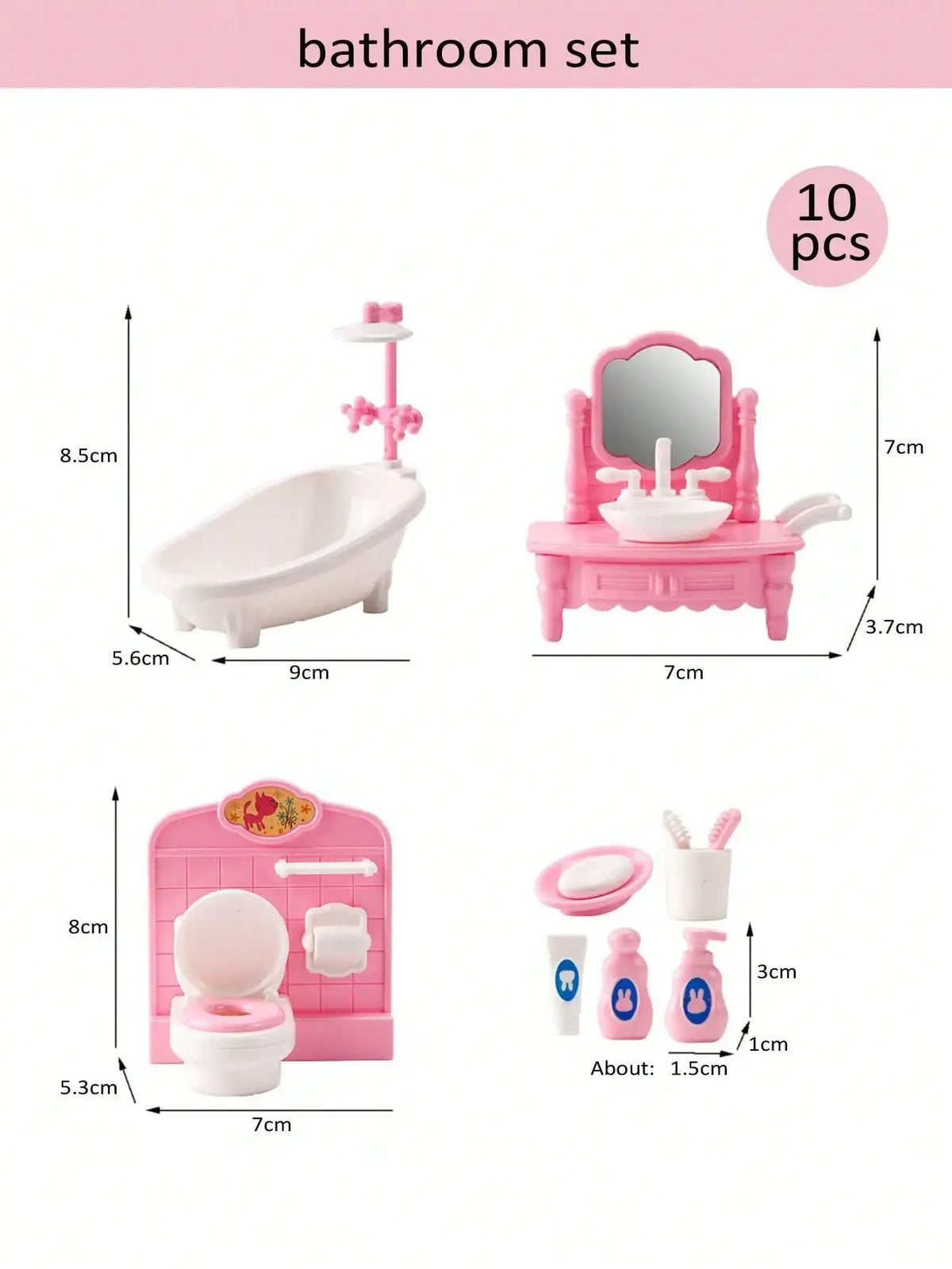 Mini Dollhouse Furniture Set – Bedroom & Kitchen Playset for Kids