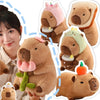 Adorable Capybara Plush Toy with Cute Turtle Backpack