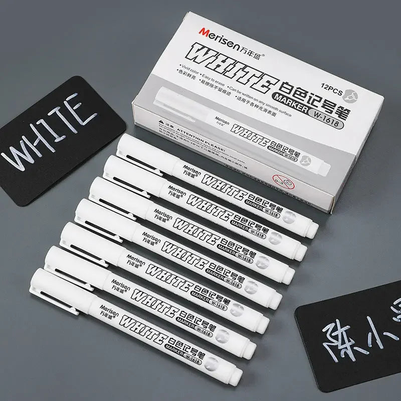 White Oily Marker Pens for DIY Art & Craft Projects