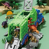 Dinosaur Transport Truck Playset with 12 Figures and 2 Mini Cars