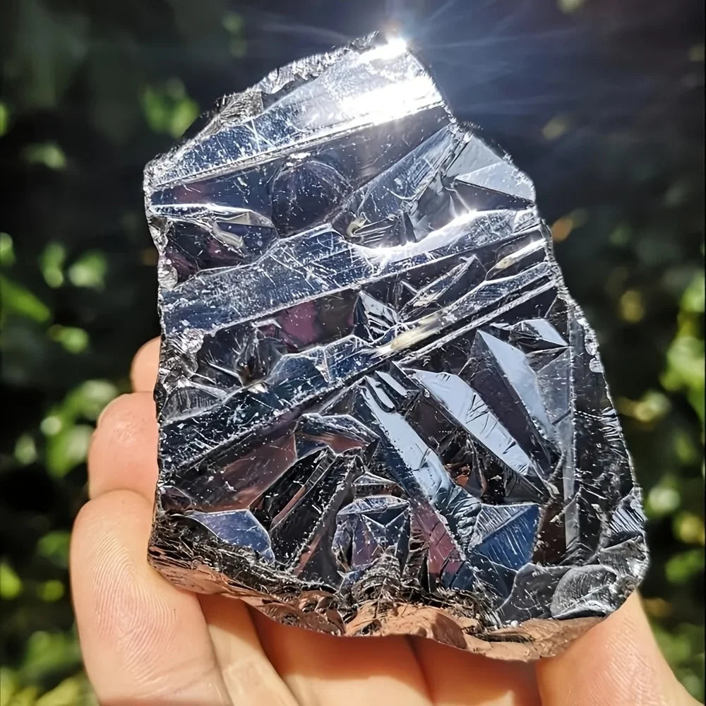 Natural Terahertz Raw Stone | Large Irregular Quartz Crystal | Metallic Luster Mineral for Home Décor