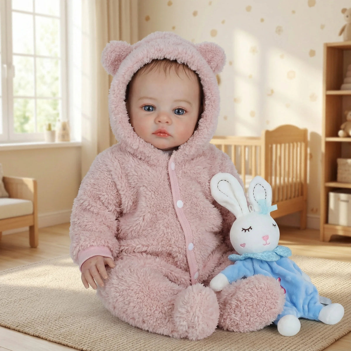 18" Lifelike Reborn Baby Doll with Soft Cloth Body and Hand-Painted Details