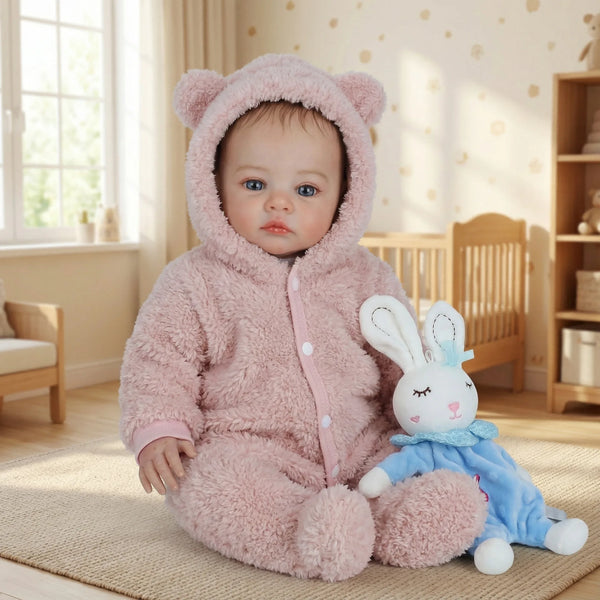 18" Lifelike Reborn Baby Doll with Soft Cloth Body and Hand-Painted Details