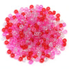 A pile of 200 colorful pony beads in shades of pink and red for DIY jewelry making