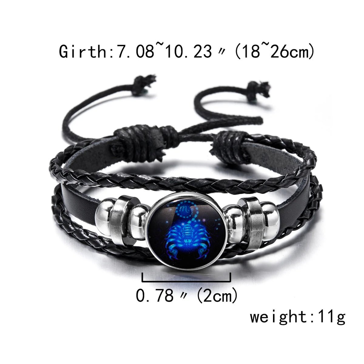 Zodiac Sign Luminous Leather Wrap Bracelet