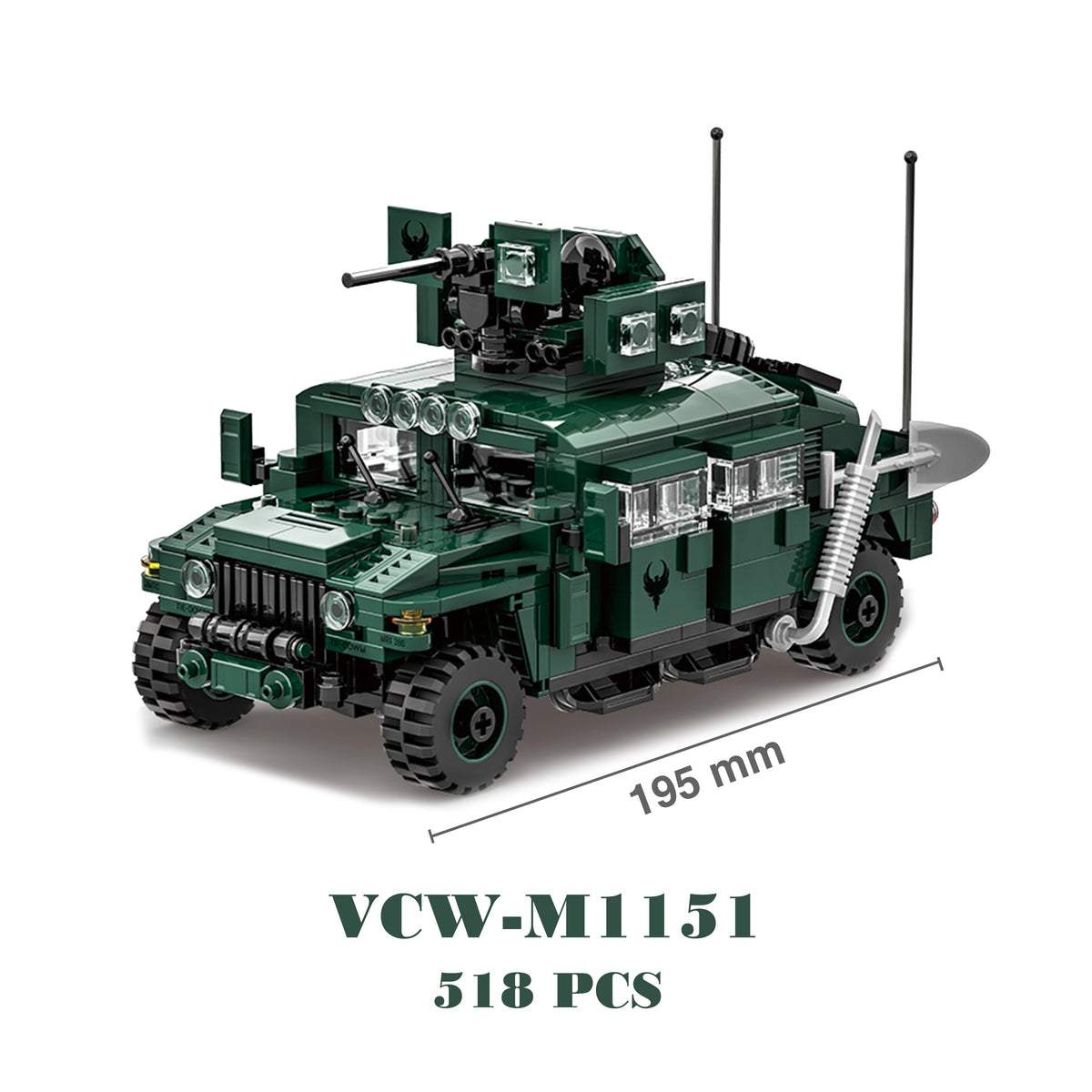 Military Hummer Tank Building Blocks Set