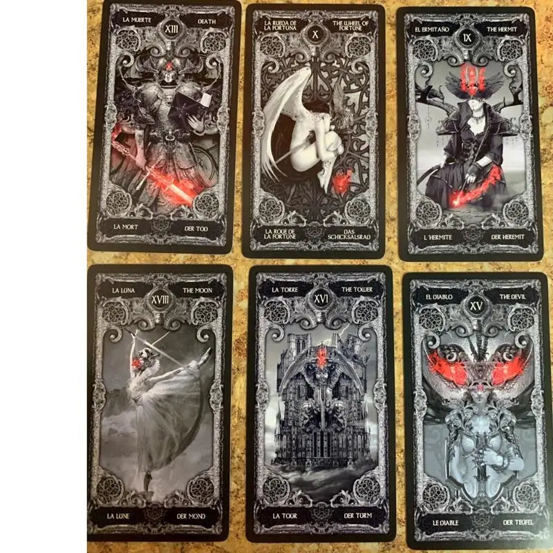 XIII Dark Tarot Card Deck – Mystical English Divination Cards