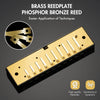 Brass reedplate phosphor bronze reed product featuring a gold-colored reed assembly.