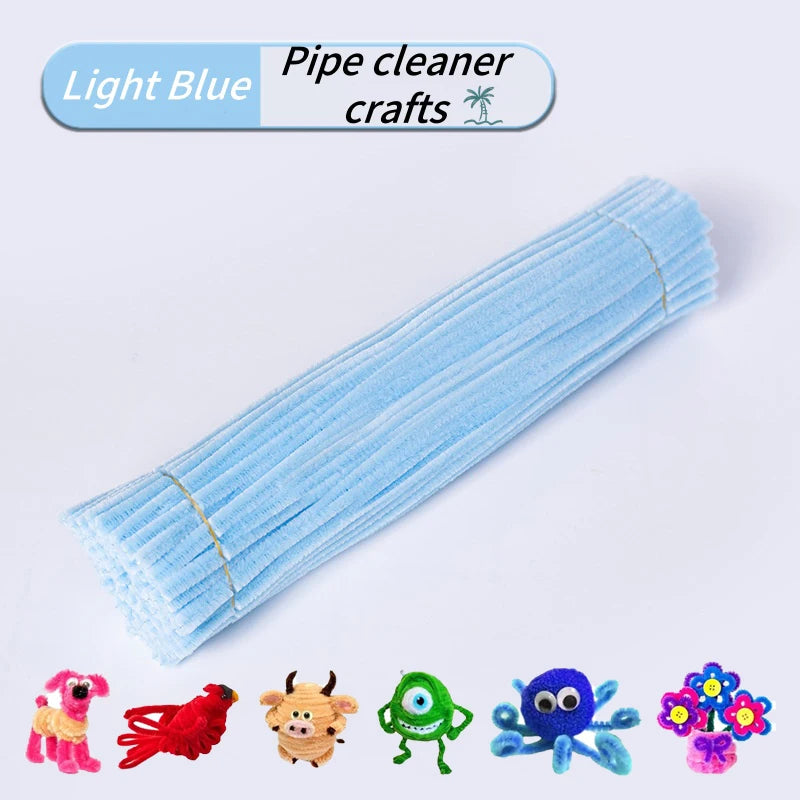 100-Piece Chenille Stem Pipe Cleaners for Crafts & Decor