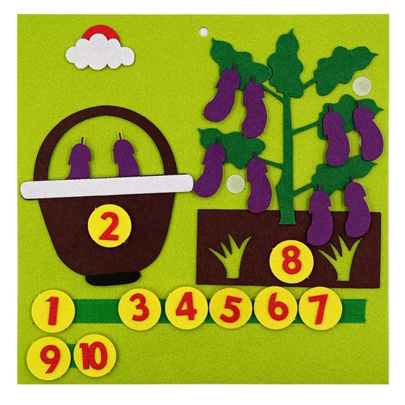 Montessori Felt Finger Numbers Math Toy for Kids