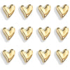 A set of twelve gold heart-shaped fridge magnets arranged in a grid.