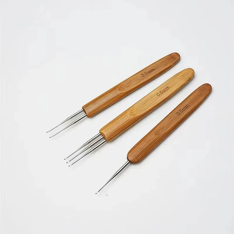 Professional Dreadlock Crochet Hook Needle with Wooden Handle