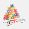 Wooden Word & Shape Blocks – 30-Piece Learning Stacking Toy for Toddlers