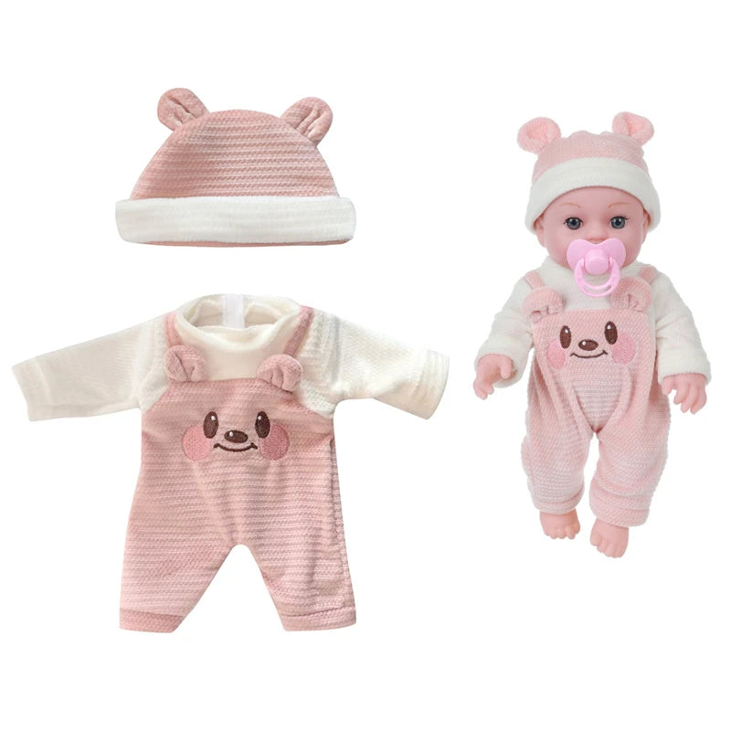 Cozy Cartoon Bear Winter Pajamas for 12-Inch Reborn Dolls