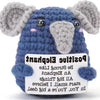 Handmade crochet owl in blue and gray yarn for inspirational desk decor