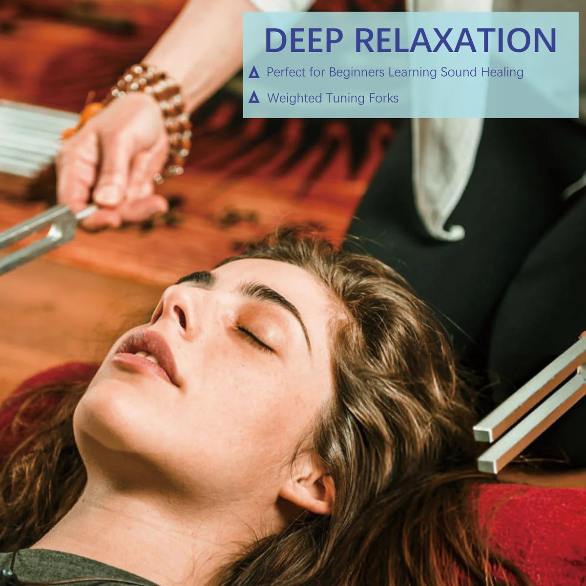 432Hz Tuning Fork Set with Mallet and Storage Bag for Healing and Stress Relief
