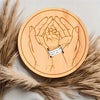 Wooden Baby Birth Memory Keepsake Set with Wristband and Display Stand