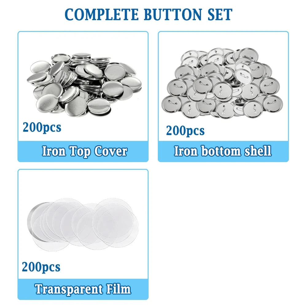 DIY Button Maker Supplies – Metal Pin Badge Parts Kit