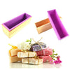Complete Silicone Soap Making Mold Kit with Wooden Box and Stainless Steel Cutters