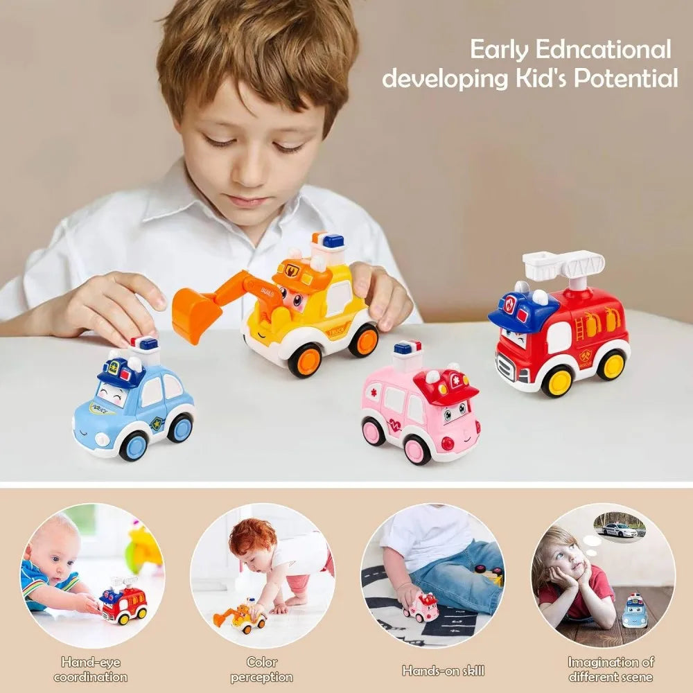 Toddler Press and Go Toy Vehicles Set