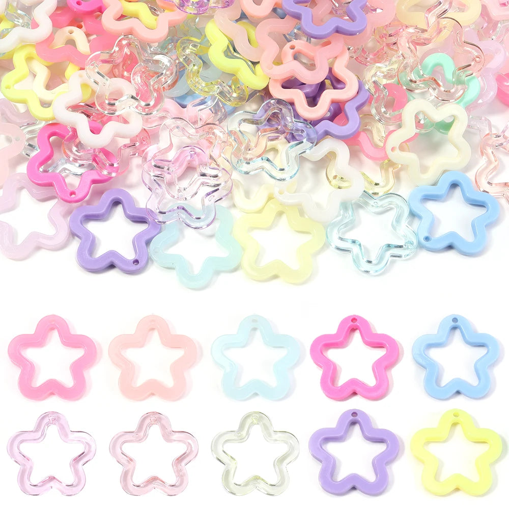 Colorful Acrylic Star Pendants for DIY Jewelry Making & Keychains